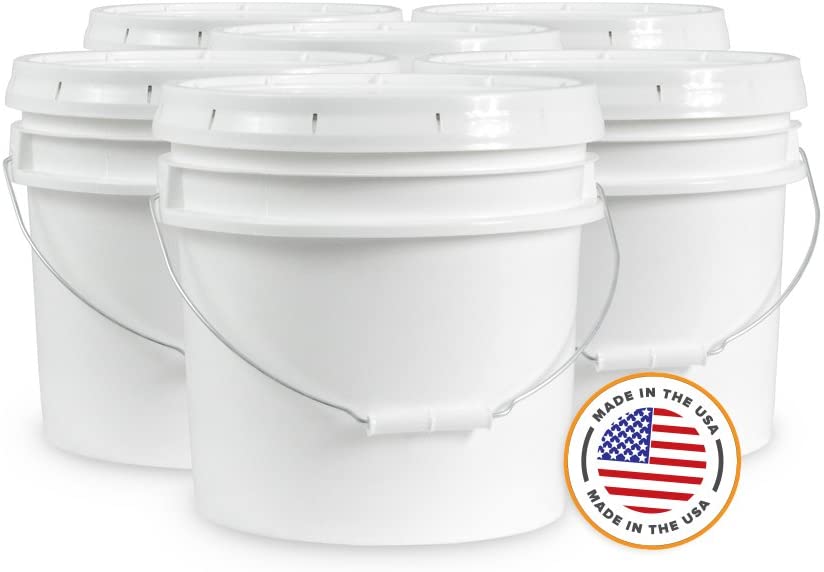 Food Grade 3.5 Gallon Buckets - 6 Pk